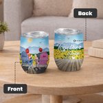 Personalized Couple Together I Love You Forever Sunflower  Wine Tumbler Valentine's Day 12oz