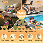 Personalized Graffiti Style Cartoon Character Soft Quick Dry Oversized Beach Towel with Name Travel Vacation Essential Birthday Gift for Kids Adults