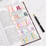 Personalized Vintage Daisy Themed Colorful Name Magnetic Bookmark Clips Back to School Birthday Gift for Book Lovers Students