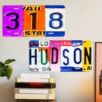 Placa de matrícula personalizada multicolor con número y letra Accesorio para coche Uso diario Regalo de cumpleaños para hombre