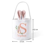 Personalisierter niedlicher Peter Hase Osterkorb mit Hasenohren Schwanz Namen und Initiale Ostern Party Geschenk für Kinder