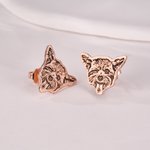 Boucles d'oreilles personnalisées avec photo du visage de l'animal de compagnie Bijoux délicats Anniversaire Cadeau commémoratif pour l'amoureux de l'animal de compagnie