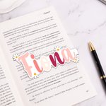 Personalized Vintage Daisy Themed Colorful Name Magnetic Bookmark Clips Back to School Birthday Gift for Book Lovers Students