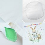 Personalized Watercolour Bunny Easter Basket with Name and Bunny Ears Egg Hunting Accessory Easter Gift for Kids