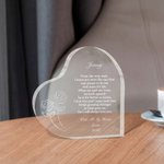 Plaque en Acrylique Personnalisée avec Titre Texte Décoration Transparente en Forme de Cœur Cadeau Noël St Valentin pour Couple Famille