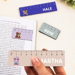 Personalized Reading Animal Ruler Design Magnetic Bookmark Clip with Name Birthday Back to School Gift for Kids Bookworms