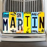 Placa de matrícula personalizada multicolor con número y letra Accesorio para coche Uso diario Regalo de cumpleaños para hombre