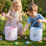 Gepersonaliseerde schattige Peter Konijn initiaal paasmand met naam paaseieren jacht paasfeest geschenk voor kinderen 4