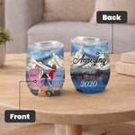 Personnalisé Couple Love Each Other Watch Snow Scene Wine Tumbler Anniversary 12oz