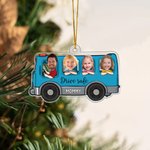 Personalized School Bus Design 1-8 Photos Acrylic Ornament with Text Tree Decor Christmas Gift for School Bus Driver