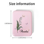 Miroir de poche de maquillage LED avec nom, cristal, fleur de naissance, papillon, voyage, utilisation quotidienne, cadeau de mariage pour les femmes, les fiancées, les mariées...