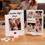 Gepersonaliseerde bouwsteenpuzzel  met 1 tot 5 foto’s en tekst - perfect cadeau voor Vaderdag