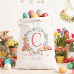 Sac en toile avec nom et initiales pour le rangement quotidien Cadeau de Pâques pour garçons filles