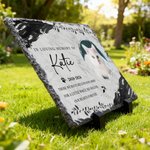 Personalizado Pet Memorial Foto Piedra Jardín con Nombre y Año Patio Decoración Pet Keepsake Regalo para los dueños de mascotas amantes del jardín