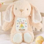 Personalized Bible Verse Cute Chick Bunny Easter Bunny Stuffed Toy with Name Easter Egg Hunt Gift for Kids Boys Girls