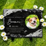 Personalizado Pet Memorial Foto Piedra Jardín con Nombre y Año Patio Decoración Pet Keepsake Regalo para los dueños de mascotas amantes del jardín