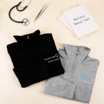 Personalizada lindo diente bordado Dental cuarto de cremallera sudadera con cuello con el nombre de cumpleaños de Apreciación de Regalo para Asistente Dental
