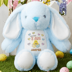 Personalised Bible Verse Cute Chick Bunny Easter Bunny Stuffed Toy with Name Easter Egg Hunt Gift for Kids Boys Girls