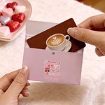 Personalised Pink Heart Apple Coffee Gift Card Holder with Name Valentine's Day Teacher's Day Appreciation Gift for Teachers