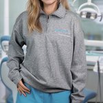 Personalizada lindo diente bordado Dental cuarto de cremallera sudadera con cuello con el nombre de cumpleaños de Apreciación de Regalo para Asistente Dental