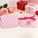 Personalised Pink Heart Apple Coffee Gift Card Holder with Name Valentine's Day Teacher's Day Appreciation Gift for Teachers