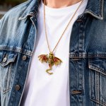 Personalizada Fantasía Dragón Rhinestone Collar Colgante con Nombre Misteriosa joyería Regalo de cumpleaños para los amantes del dragón amigo