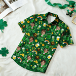 Personlig Roligt ansikte Foto Hawaiian Shirt Pub Party Essential Saint Patrick's Day Present till man pappa familj