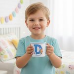 Personalisierte Cartoon Kaninchenohren Kind Charakter 12 oz Emaille Becher mit Initialen und Namen täglichen Gebrauch Ostern Party Geschenk für Jungen Mädchen