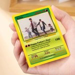 Carte Pokémon Classique TCG Personnalisée avec Photo et Texte Support en Bois Cadeau Fête des Pères ou Anniversaire pour Papa