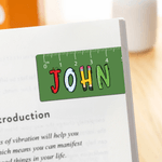 Personalized Cute Notebook Pencil Apple Elements Ruler Design Magnetic Bookmark Clip with Name Birthday Back to School Gift for Kids Bookworms