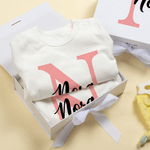Personalised Initial Floral Design Name 100% Cotton Baby Romper Hat Blanket Outfit with Gift Box Baby Shower  Coming Home Gift for Newborn
