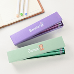 Gepersonaliseerde schattige bosdieren Macaron-gekleurde doos van 12 HB potloden Stationery Set met naam Terug naar school Verjaardagscadeau voor kinderen