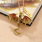 Personalizada Fantasía Dragón Rhinestone Collar Colgante con Nombre Misteriosa joyería Regalo de cumpleaños para los amantes del dragón amigo