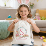 Sac en toile avec nom et initiales pour le rangement quotidien Cadeau de Pâques pour garçons filles