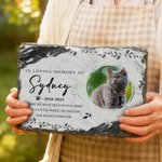 Personalizado Pet Memorial Foto Piedra Jardín con Nombre y Año Patio Decoración Pet Keepsake Regalo para los dueños de mascotas amantes del jardín