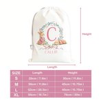 Sac en toile avec nom et initiales pour le rangement quotidien Cadeau de Pâques pour garçons filles