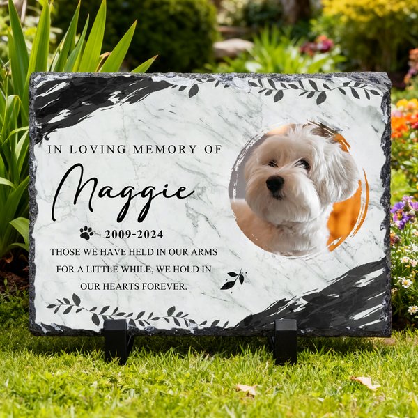 Gepersonaliseerd huisdier gedenkteken foto tuin steen met naam en jaar binnenplaats Decor Pet Keepsake Gift voor huisdiereigenaren tuinliefhebbers
