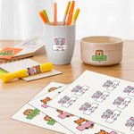 Personnalisé animaux mignons étiquettes imperméables avec nom papeterie marquage retour à l'école cadeau d'anniversaire pour les enfants étudiants