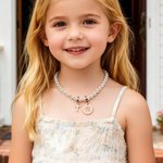Personalized Cross Design Pearl Necklace with Name Dainty Jewellery Baptism Day Birthday Anniversary Gift for Girls Kids