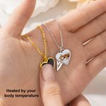 Personalized Heat-Activated Hidden Photo Angel Wing Heart Necklace with Engraved Text Memorial Sympathy Gift for Women