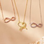 Personalized Convertible Infinity Love Birthstone Sterling Silver Necklace with Engraved Names Birthday Valentine's Day Anniversary Gift for Women