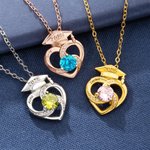 Collana personalizzata di pietre di nascita del cappello di laurea con nome Gioielli raffinati Regalo commemorativo della stagione di laurea per i laureati