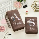 Portafoglio da polso pieghevole in pelle PU personalizzato con nome e più scomparti - Regalo di compleanno e anniversario per donne