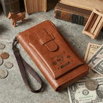 Portefeuille personnalisé en cuir PU avec nom et pochette pour téléphone Cadeau d'anniversaire pour homme à la Saint-Valentin | Callie × Marsupilami®.