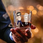 Personalised Baseball Cartoon Character Decanter Whiskey Decanter with Name and Number Birthday Game Day Gift for Baseball Lovers