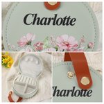 Personalized Birth Flower Portable PU Leather Hand-Held Jewellery Case with Name Birthday Wedding Gift for Women Bridesmaids