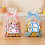 Autocollant personnalisé Peter Rabbit Initial imperméable avec nom Cadeau Décoration Fête de Pâques Favors pour enfants