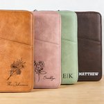 Portafoglio porta passaporto in pelle PU personalizzato con nome e cinturino da polso Regalo di compleanno essenziale per la famiglia e per gli amici