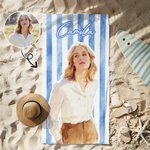 Personalisierte künstlerische Malerei Foto schnell trocknende überdimensionale Streifen Strandtuch mit Namen Sommer Reise wesentliche Geburtstagsgeschenk für Familie Freund