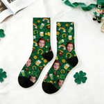 Calzini personalizzati con foto Avatar a tema San Patrizio Regalo di compleanno e anniversario per amici e famiglia